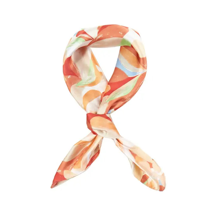 Le Flore Floral Print Satin Scarf