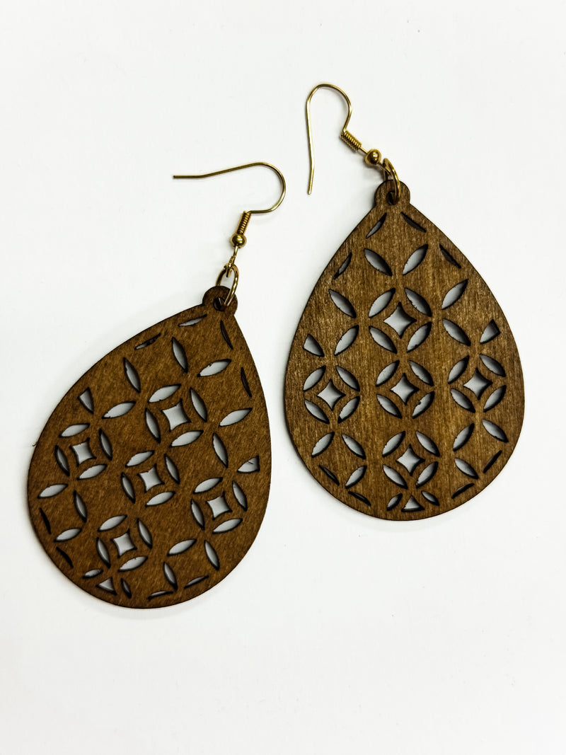 Wooden Dangle Earrings