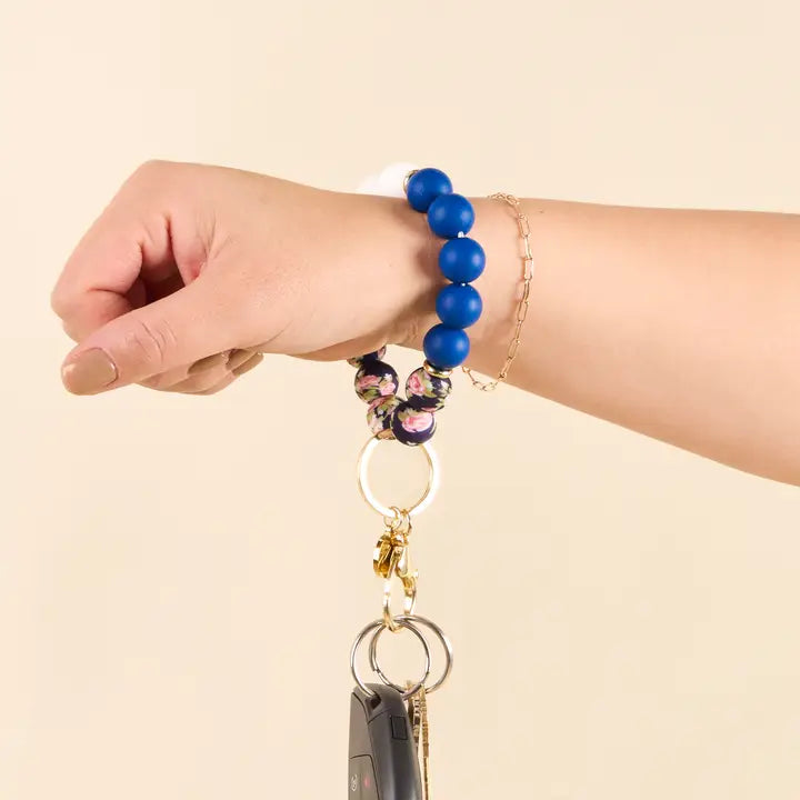 Notes of Navy Keychain Wristlet