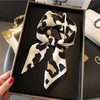 Leona Leopard Print Satin Scarf