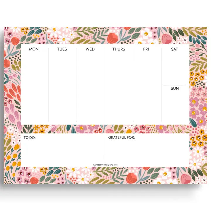 Summer Meadows Weekly Planner Notepad, 8.5x11 in.