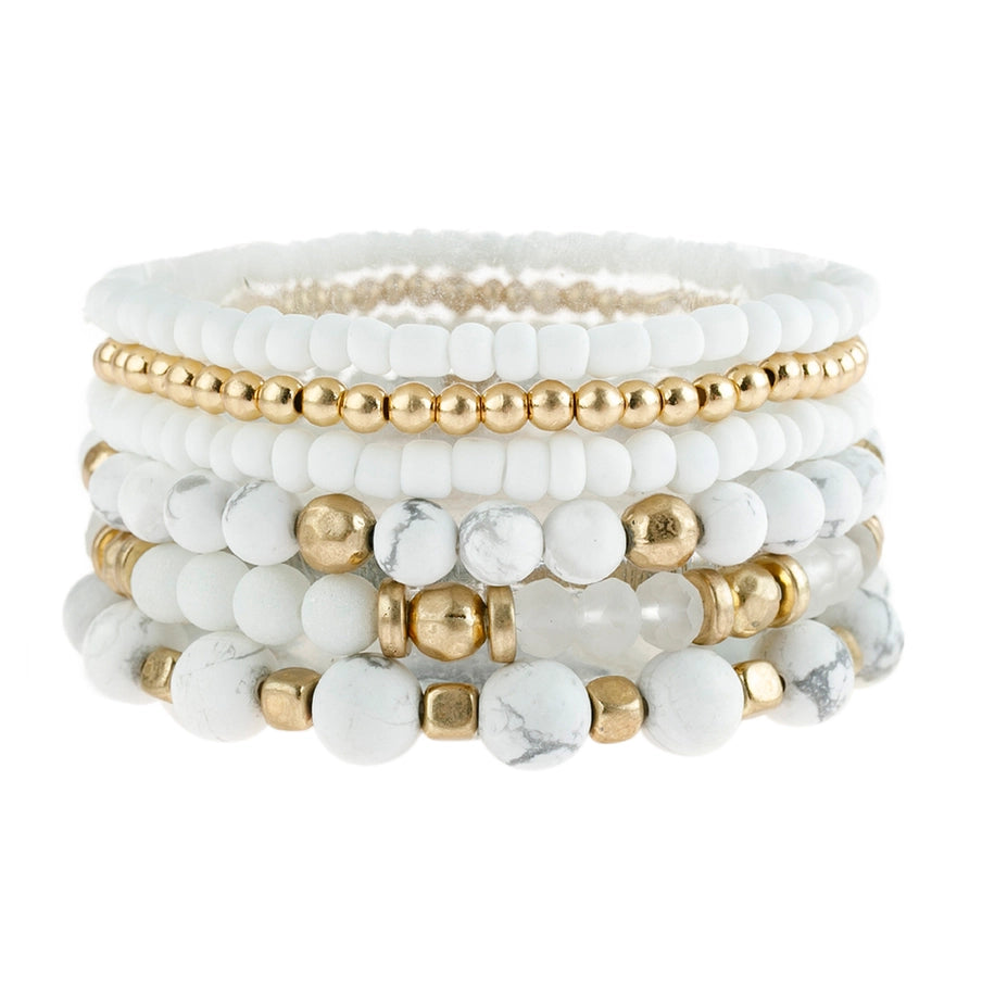 Natural Stone Mixed Beads Charm Bracelet