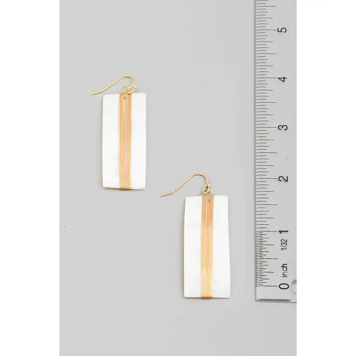 Dureen Seashell Rectangle Earrings