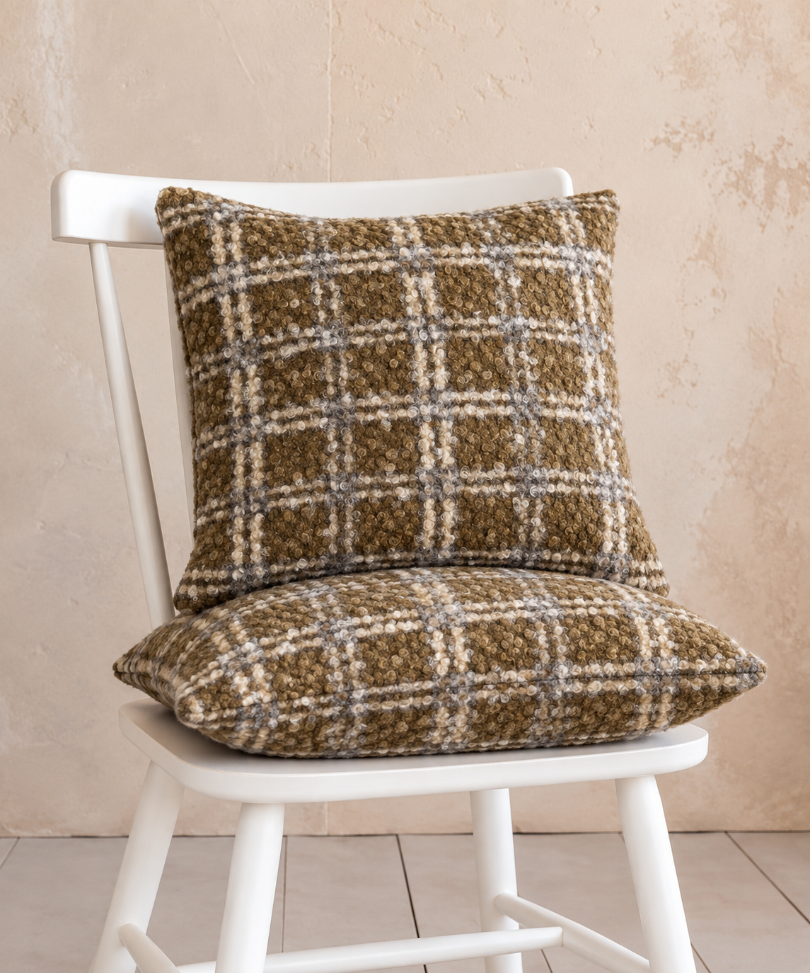 Sherpa Plaid Throw Pillow