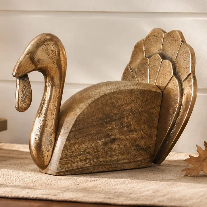 Wood Turkey w/Burnished Gold