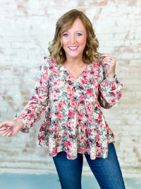 Carmen Floral Corduroy Top