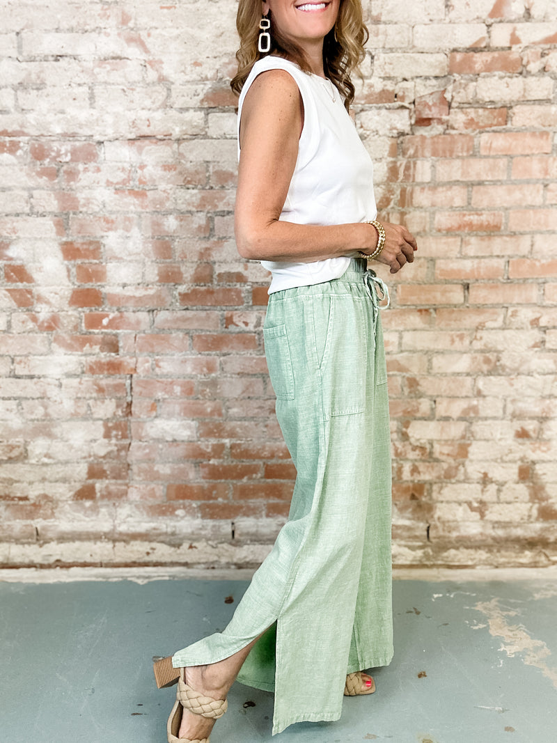 Tammy Linen Blend Mineral Washed Pants