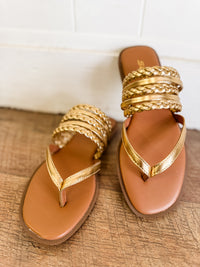Garrick Gold Multistrap Sandal
