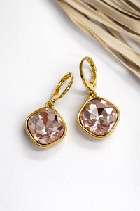 Rose Gemstone Drop Earrings