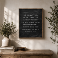 And The Rain Fell | Matthew 7:25 Frame