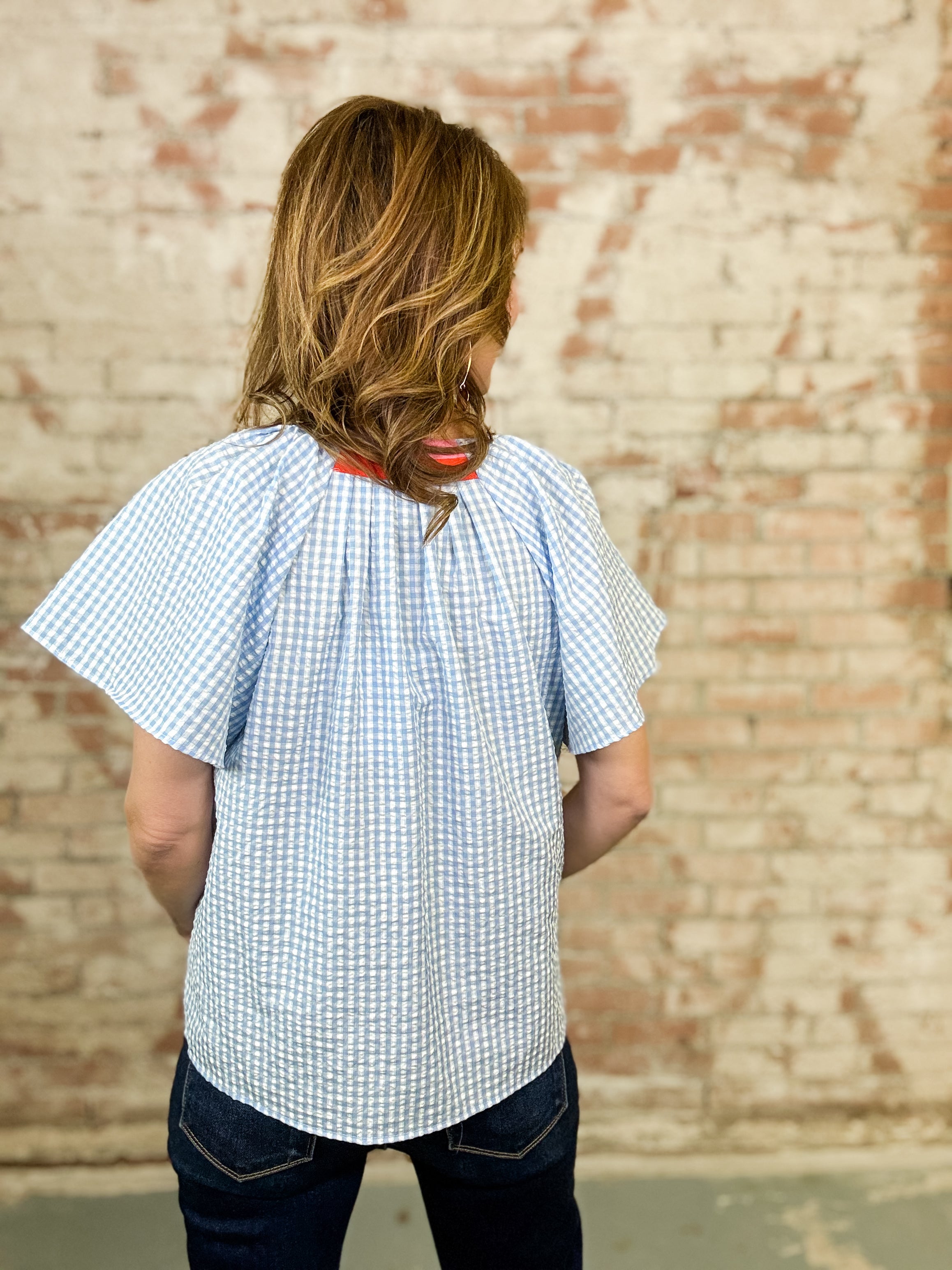 THML Jordyn Gingham Top