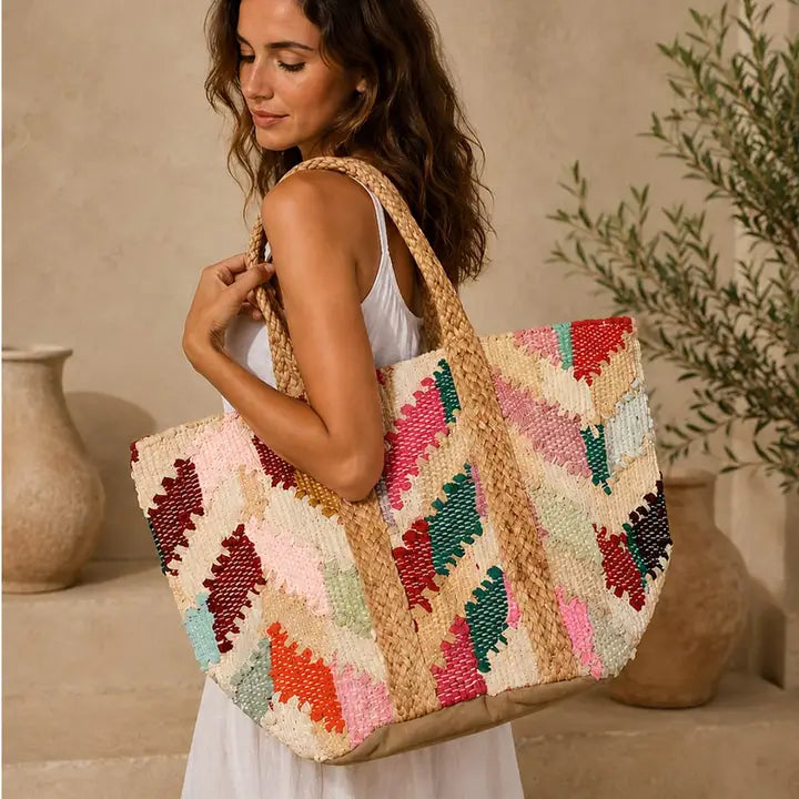 Maia Boho Chevron Tote