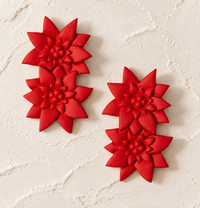 Painted Poinsettia Earrings | Sunshine Tienda