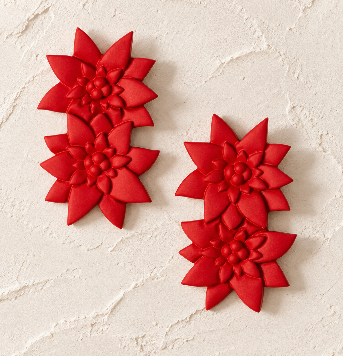 Painted Poinsettia Earrings | Sunshine Tienda