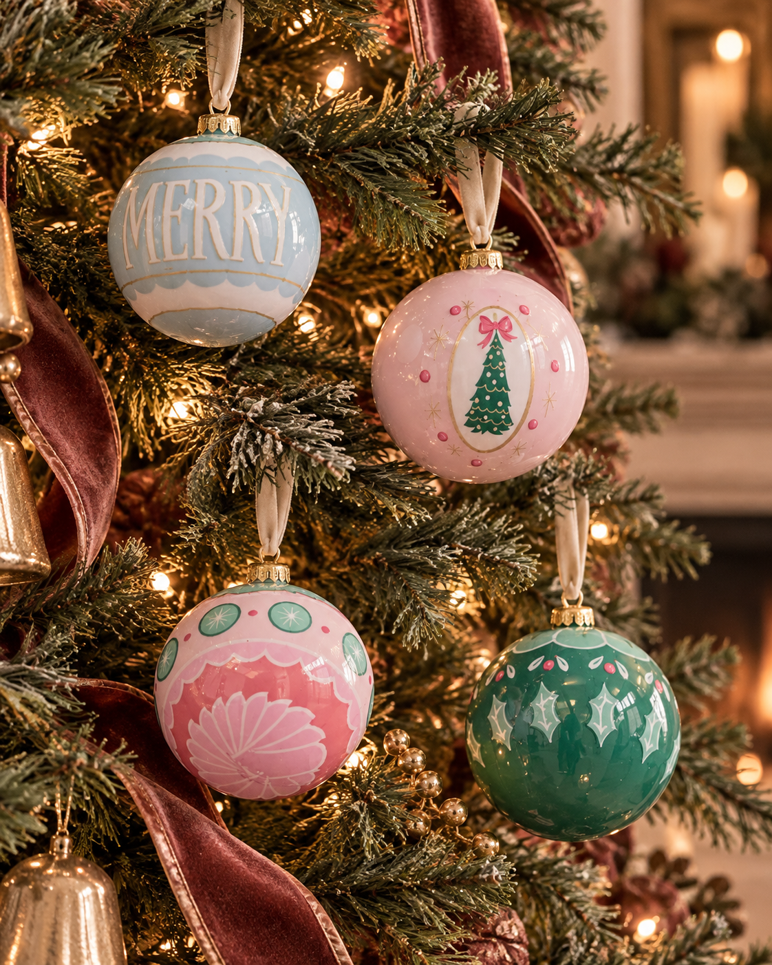 Decoupage Ball Ornaments
