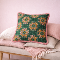 Floral Printed Velvet Pillow