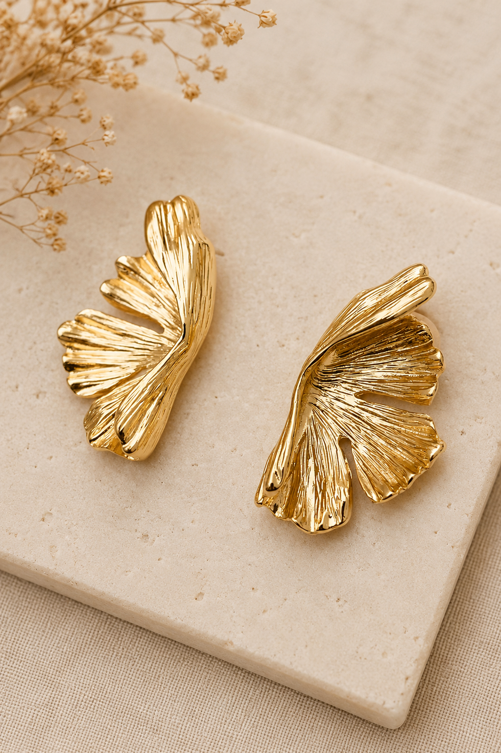 Ginkgo Gold Earrings