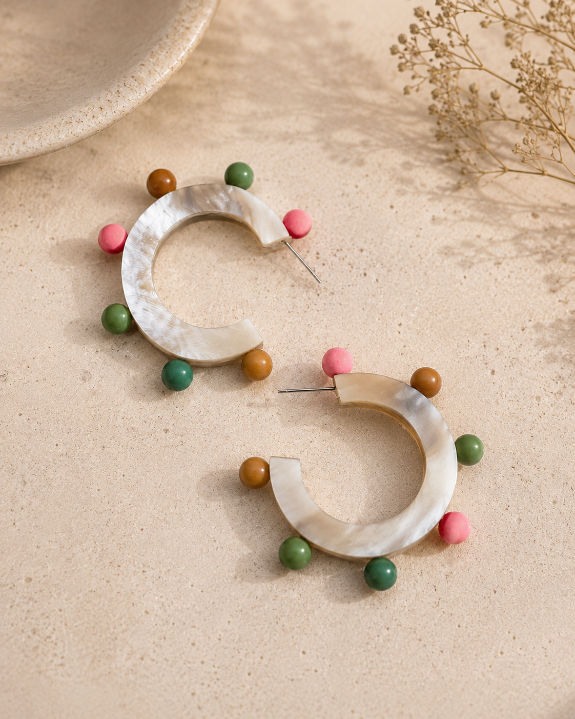 Zaraya Rainbow Bead Hoops | Sunshine Tienda