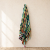 Plaid Woven Fringe Throw