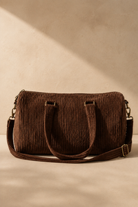 Brown Corduroy Duffel Bag