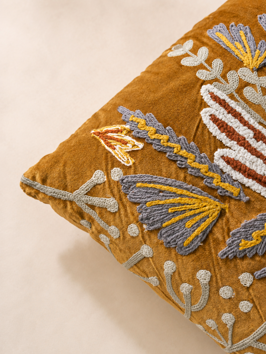 Flower Embroidery Pillow
