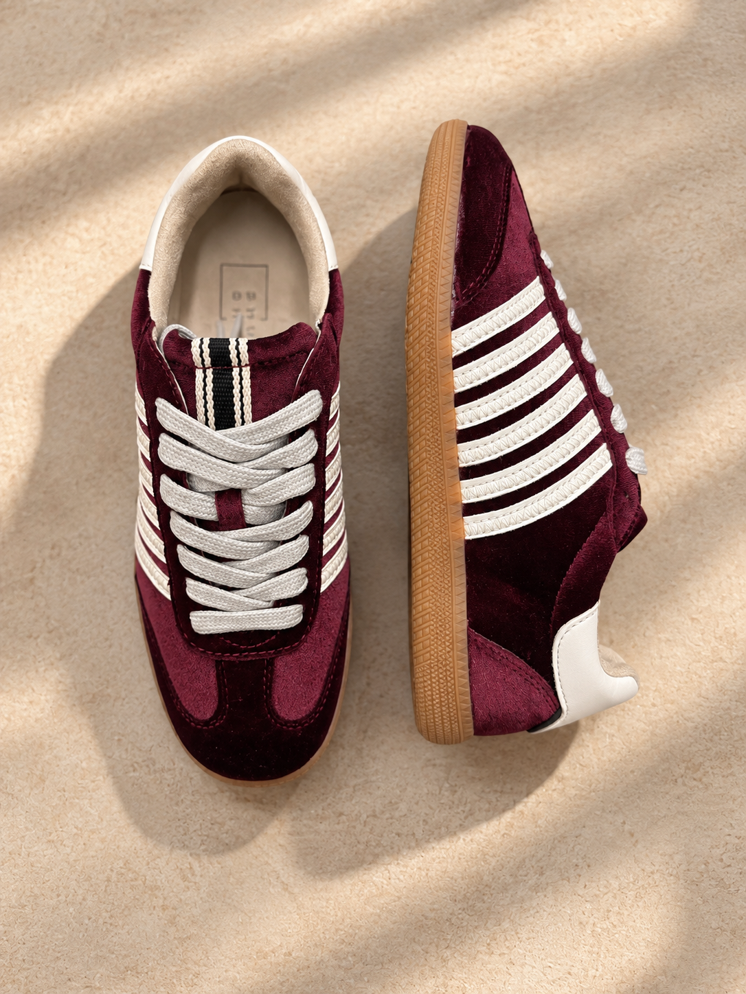 Shu Shop Bordeaux Velvet Sneaker