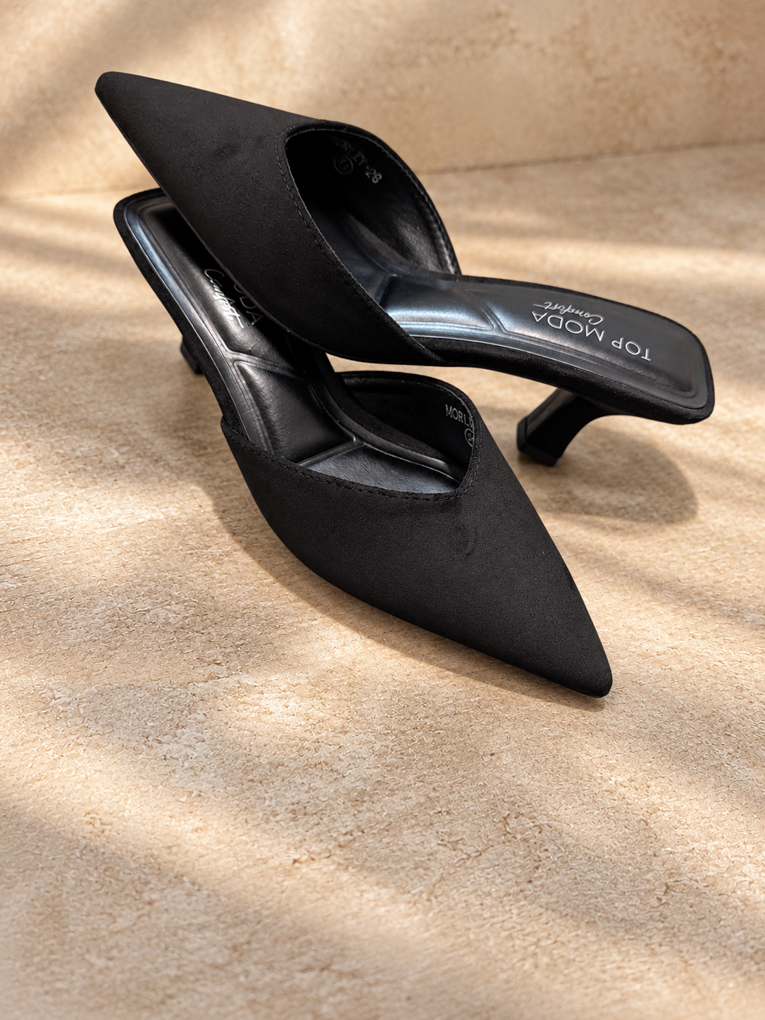 Black Morley Kitten Heels