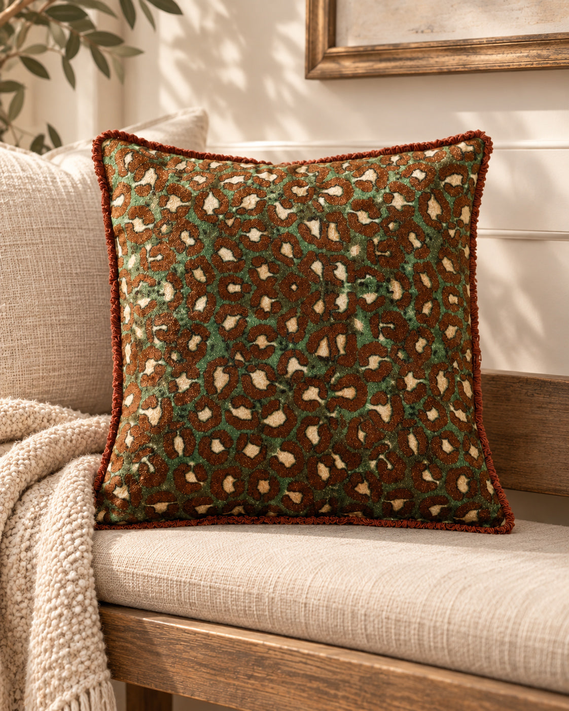 Dear Print Pattern Leopard Eyelash Fringe Pillow – abeccagrace