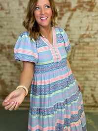 THML Reagan Geo Stripe Dress