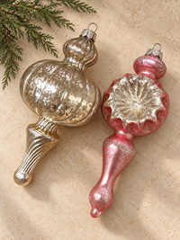 Winter Vintage Glass Ornaments