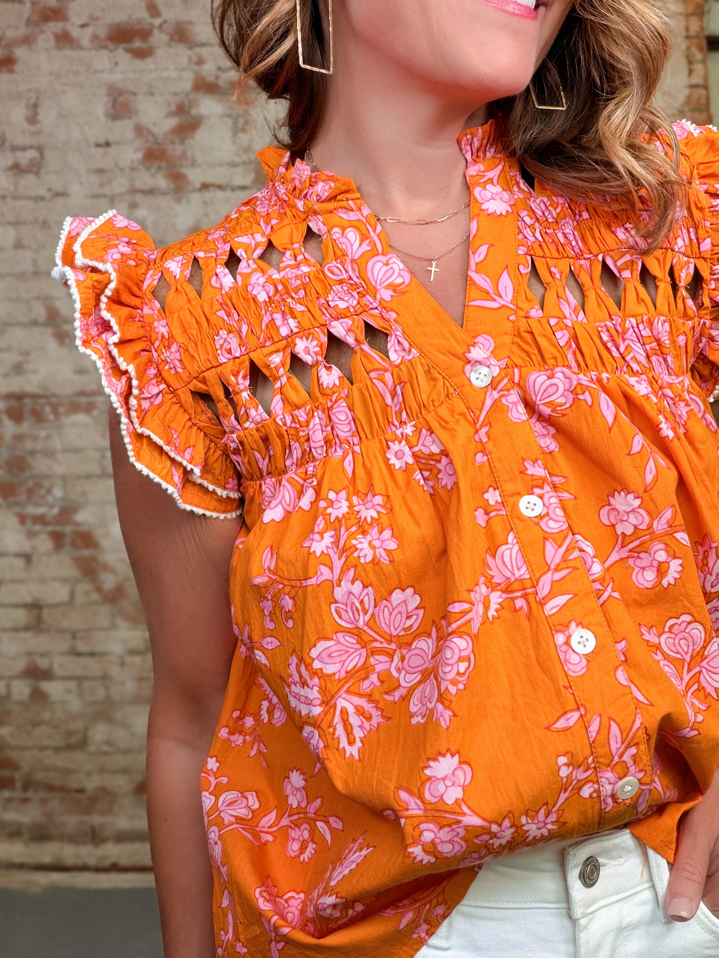 THML Caryn Flutter Sleeve Top