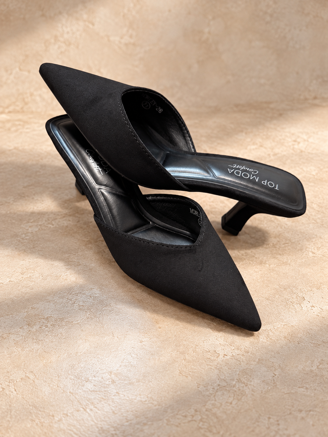Black Morley Kitten Heels