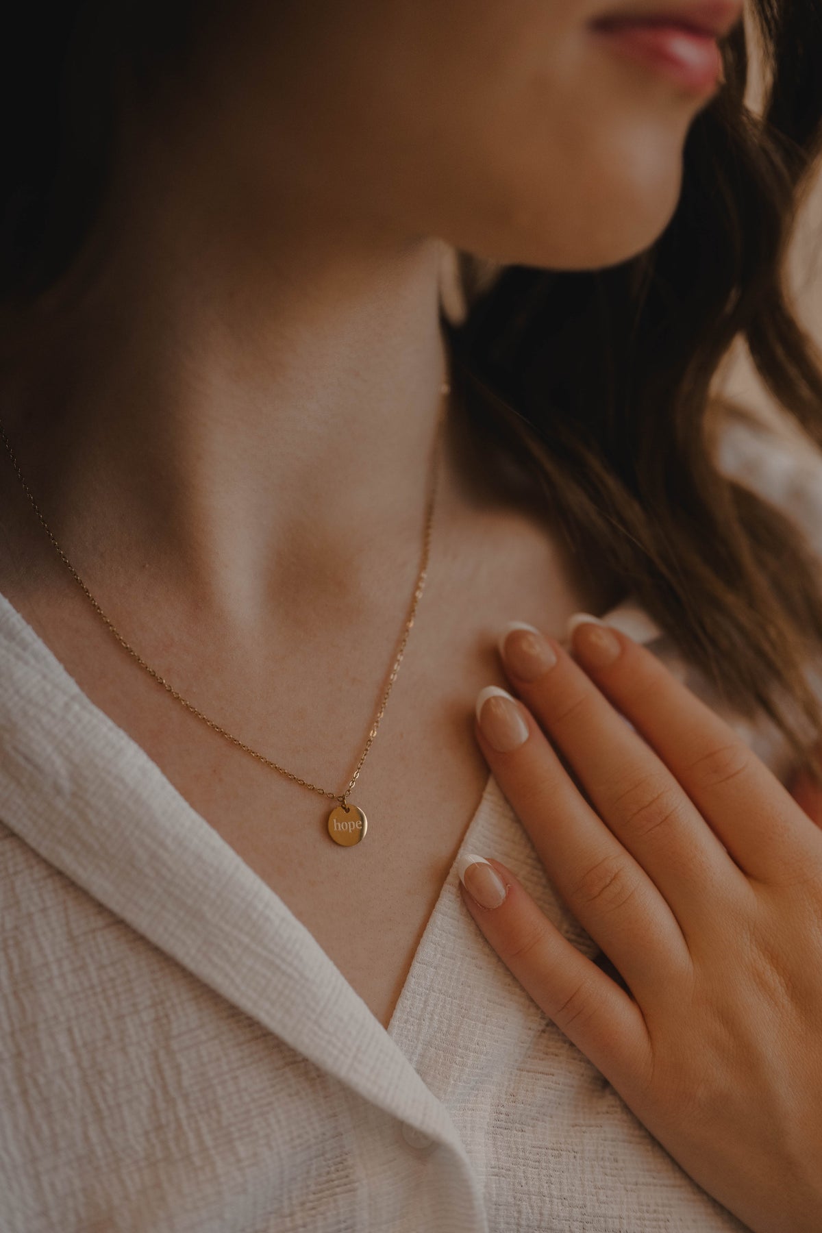 Dear Heart Hope Disc Necklace