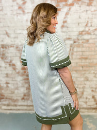 Cara Olive Stripe Dress
