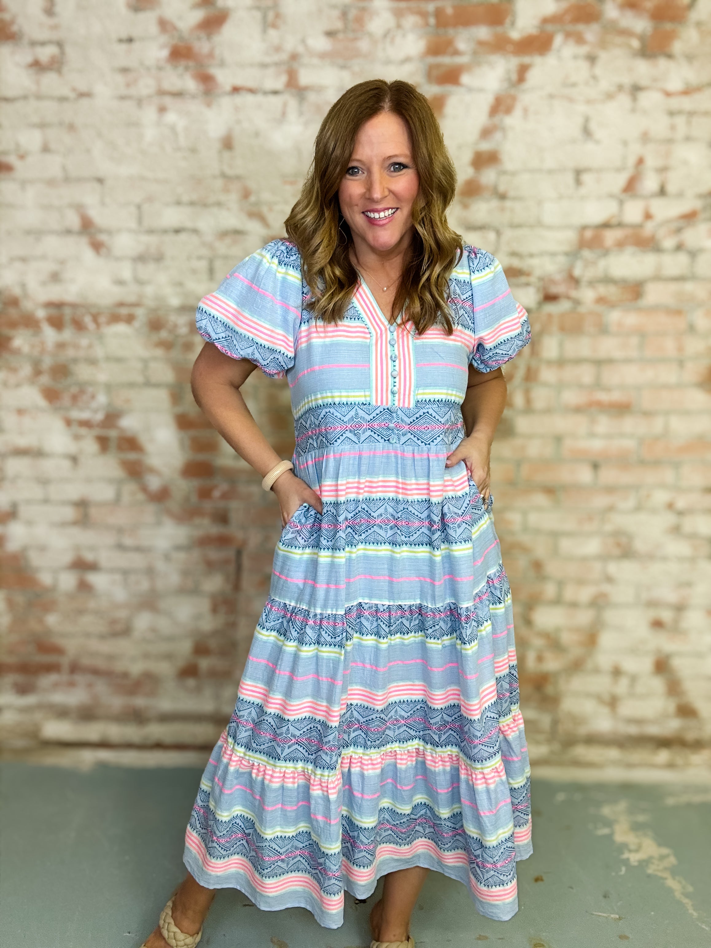 THML Reagan Geo Stripe Dress