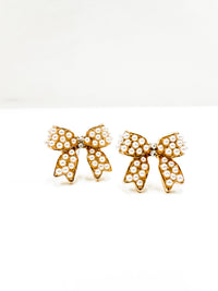 Sloane Mini Pearl Bow Earrings