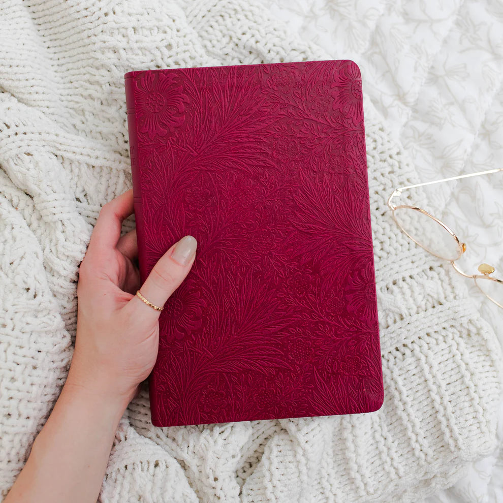 ESV Large Print Thin Line Bible | Raspberry Floral