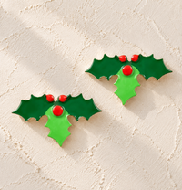 Festive Holly Studs | Sunshine Tienda