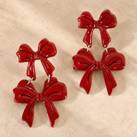 Burgundy Bow Dangles | Sunshine Tienda