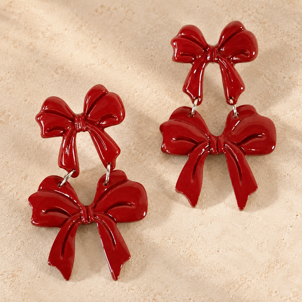 Burgundy Bow Dangles | Sunshine Tienda