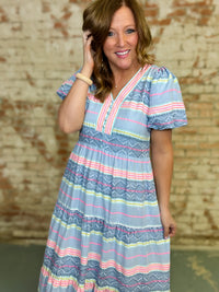 THML Reagan Geo Stripe Dress