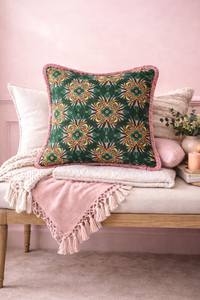Floral Printed Velvet Pillow