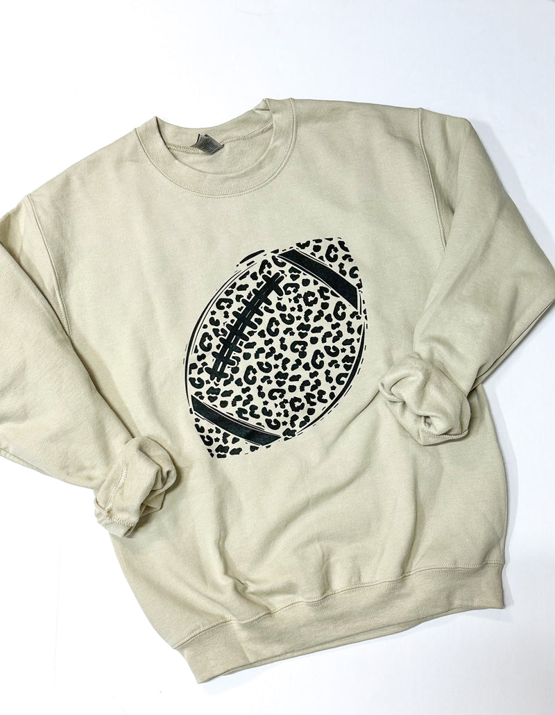 Sand Leopard Football Graphic Sweatshirt