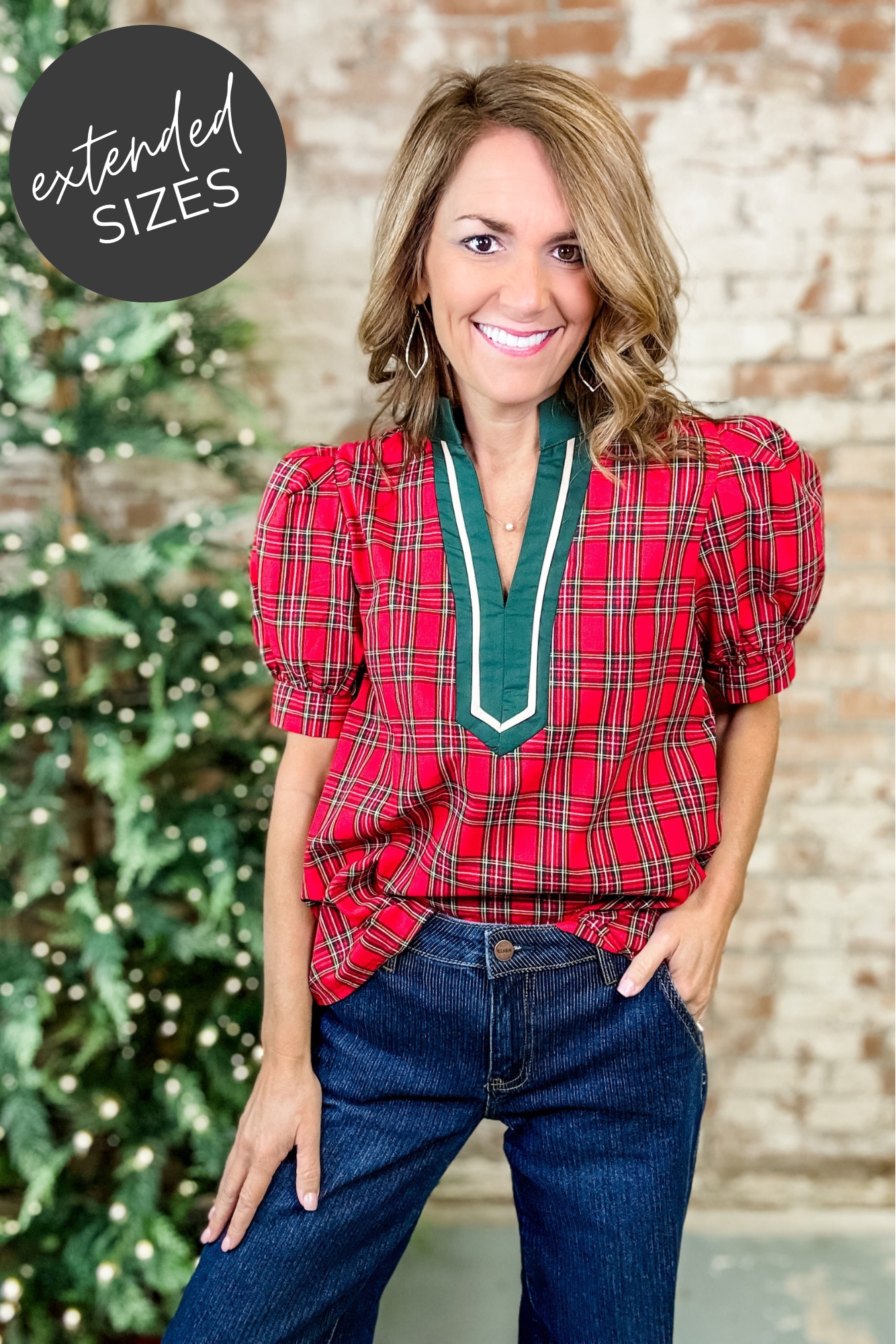 Mary Plaid Top