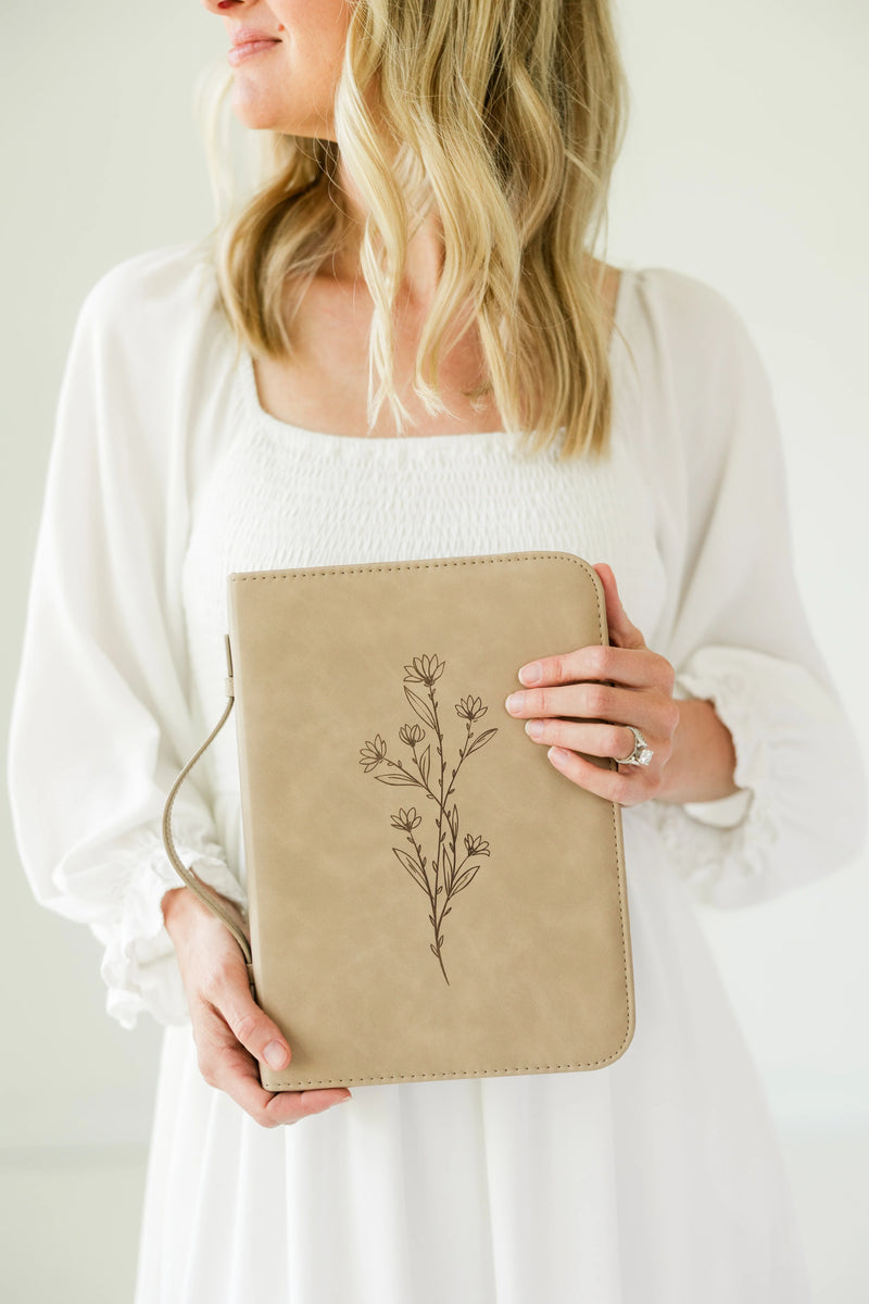 Bible Cover | Floral Debossed Leather
