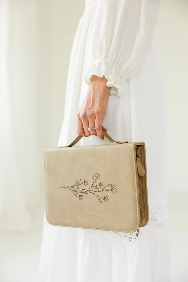 Bible Cover | Floral Debossed Leather