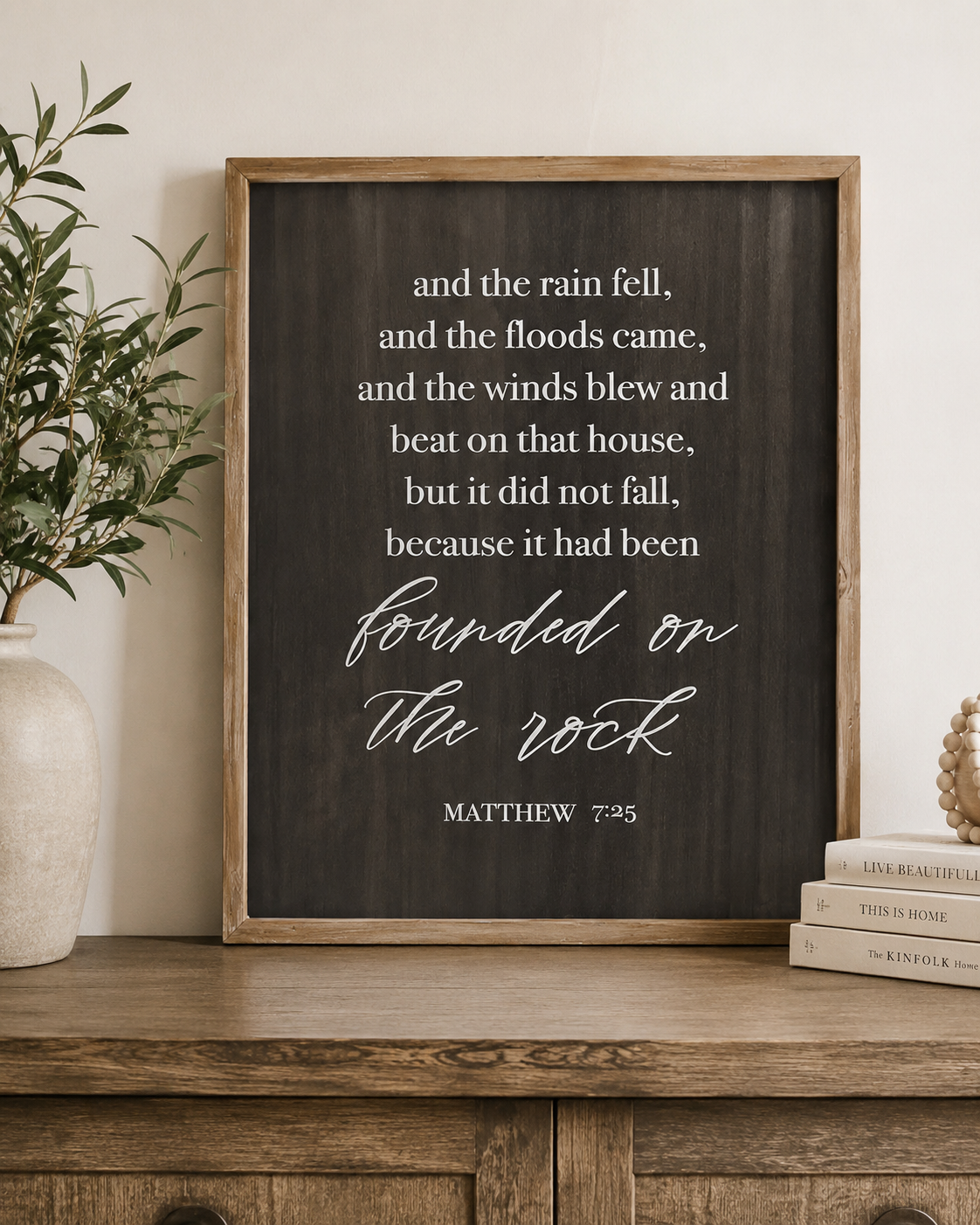 "The Rain Fell" Wood Frame