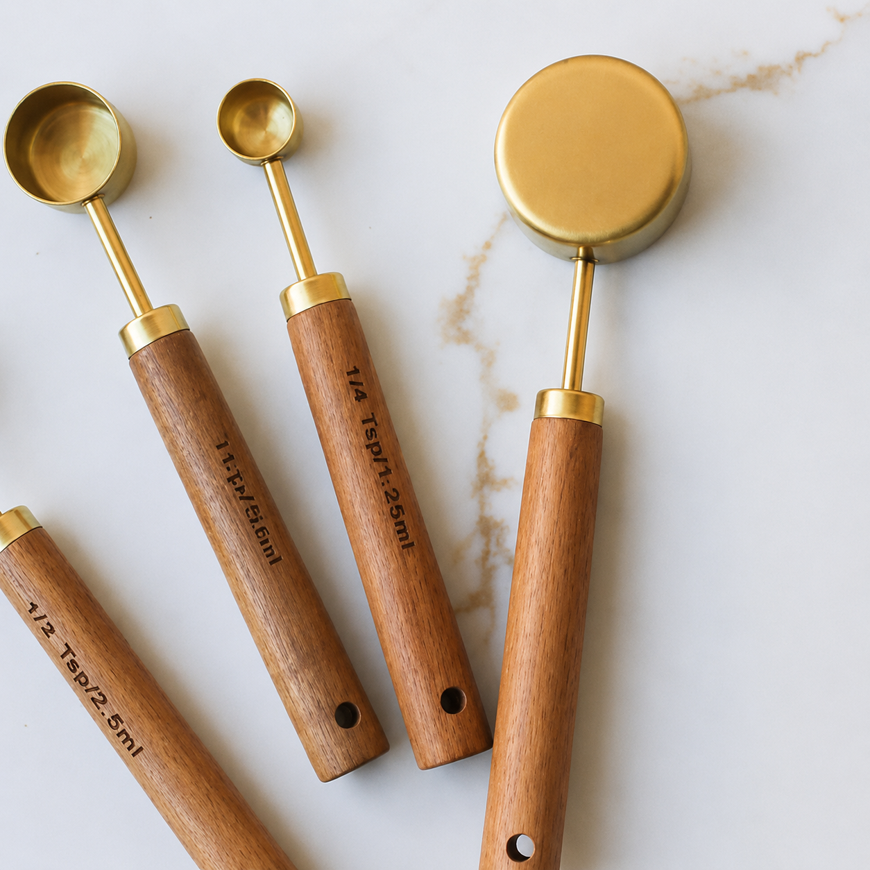 Wood Handle Measuring Spoons Set
