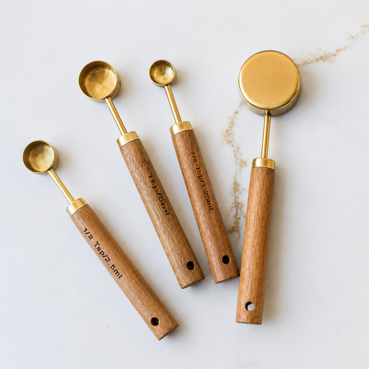 Wood Handle Measuring Spoons Set