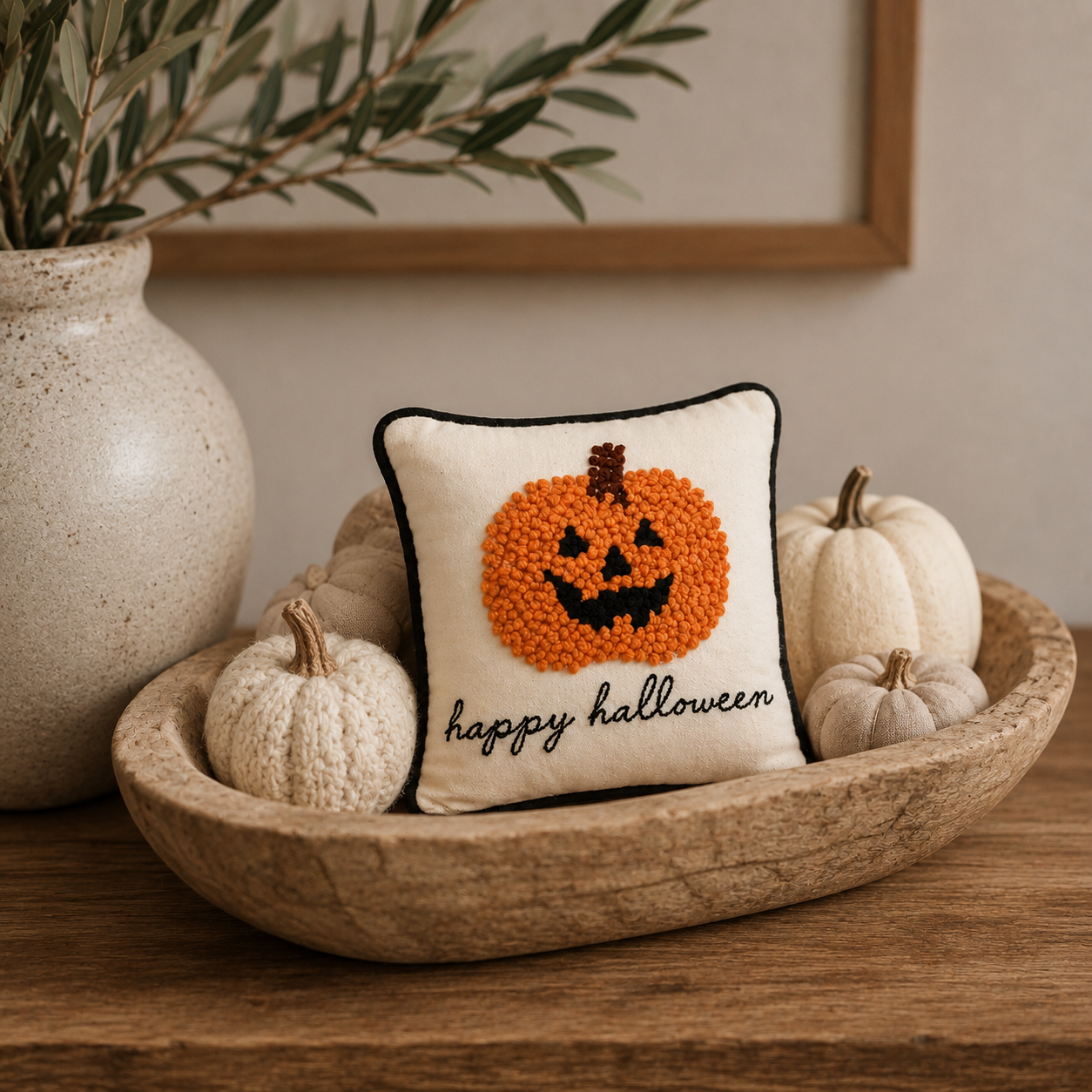Halloween Pumpkin Mini Throw Pillow